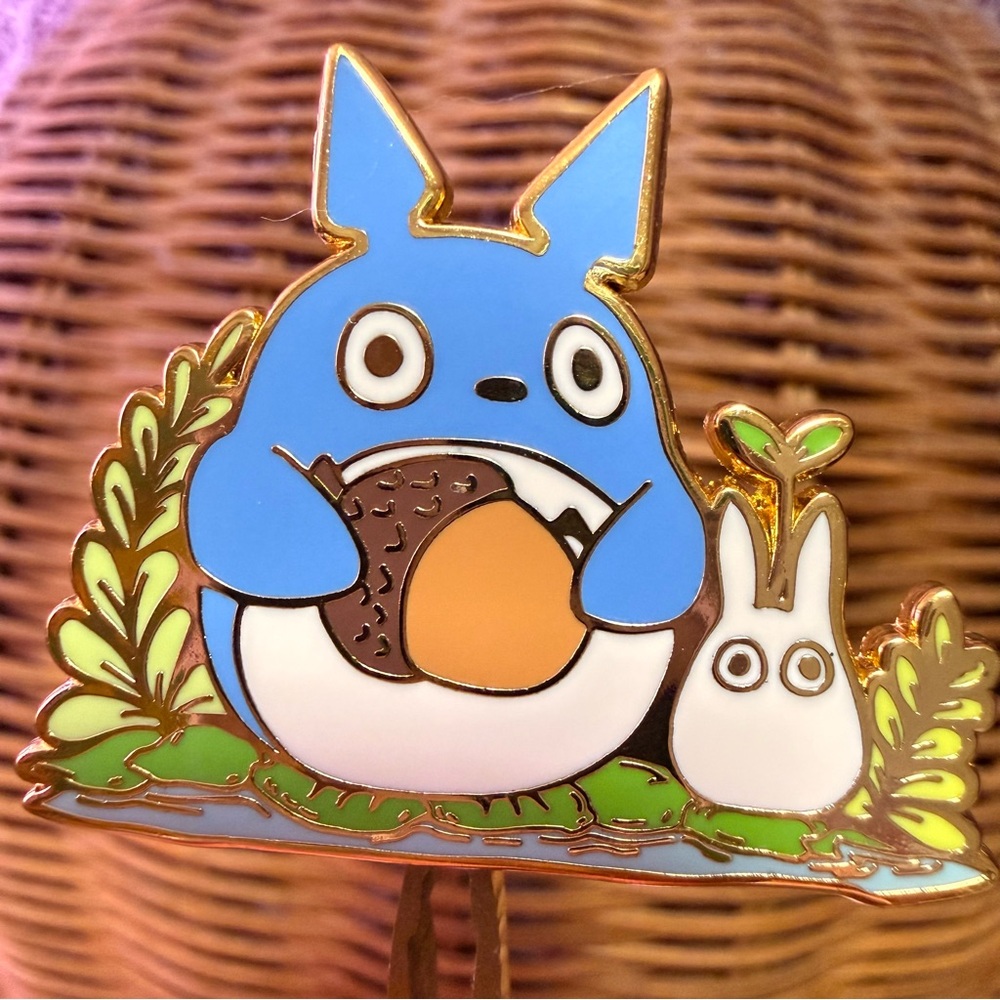 Nayuki Draws Blue Totoro Acorn Forest Enamel Pin — My Neighbor Totoro